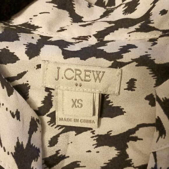 J CREW V Neck Navy and Ivory Shift Sleeveless Dress Polyester Sz XSMALL - Picture 5 of 14